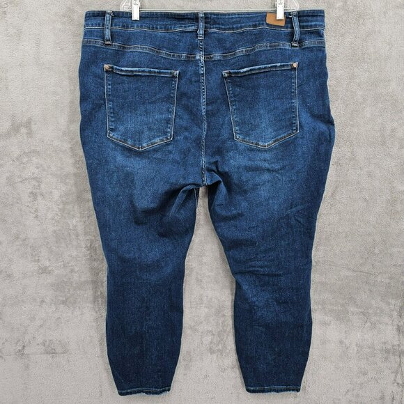 Judy Blue Skinny Fit Jeans 24W Dark Wash Button Fly Lightly Distressed High Rise - Picture 10 of 11